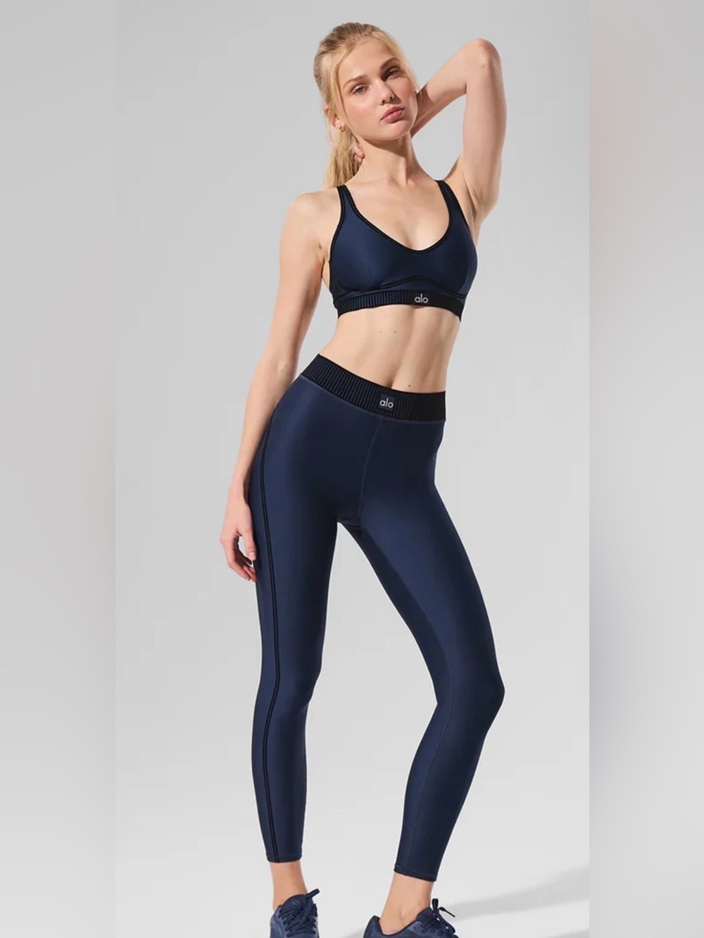 Alo Yoga Airlift High-Waist 7/8 Line Up Legging Navy